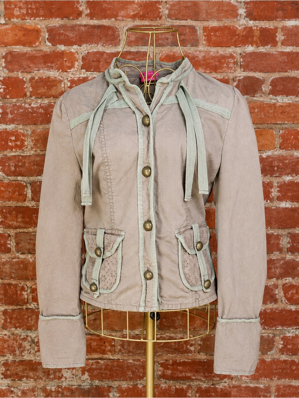 BCBGirls Y2K Cropped Utility Jacket Eyelet Pockets